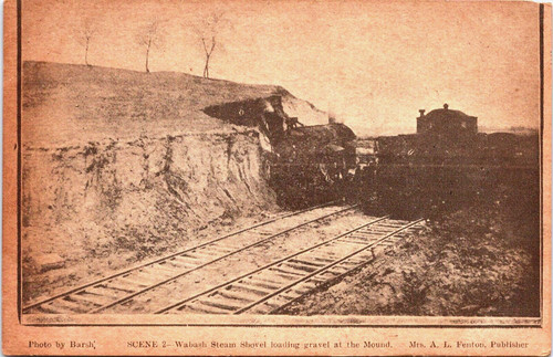Postcard wabash steam shovel - wabash,